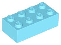 LEGO 3001 BRICK 2x4 azúrová pr. (20 g) 9 ks.