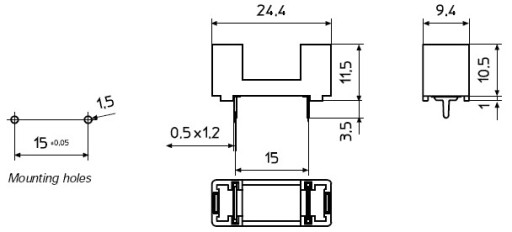 Držiak poistiek 5x20mm PTF-76 s držiakom /1727