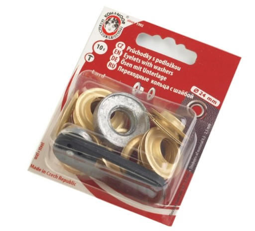 Nerezové očká s 12 mm mini lisom a zlatým lisom, 10 kusov očiek