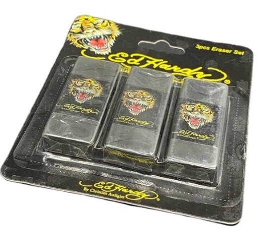 ED HARDY Designer ERASERS 3 KS