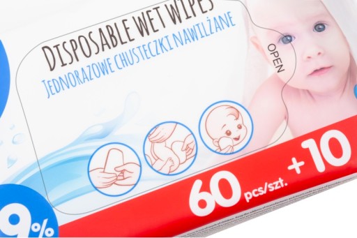 AKUKU VLHČENÉ Utierky 99% VLHČENÉ VODOU 60+10