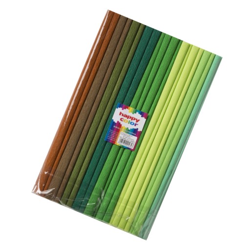 SADA krčkavého hodvábneho papiera Happy Color, ZELENÁ, 10 kusov