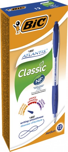 BIC ATLANTIS guľôčkové pero, automatické, modré, 1 ks
