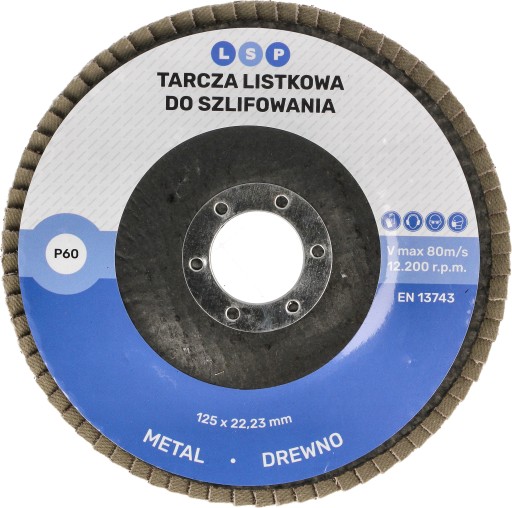 DREVO-KOVOVÝ brúsny kotúč 125, brúsny lamelový P60