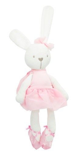 Plyšový maskot králika v ružových šatách, 42 cm