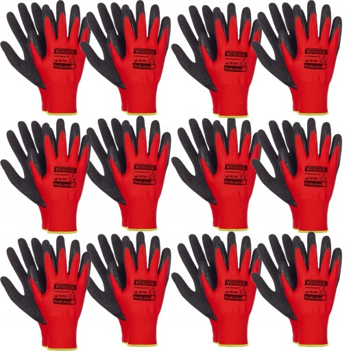 12 x PRACOVNÉ RUKAVICE REDLATEX VERKEN RUKAVICE STRONG OHS veľ 8