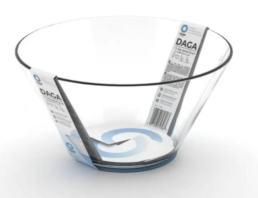 Veľká sklenená miska na šalát, okrúhla, šikmá, Trend Glass DAGA, 25,5 cm