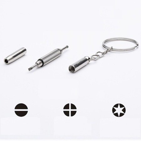 KEYRING 3v1 kľúčenka skrutkovač presný skrutkovač na okuliare