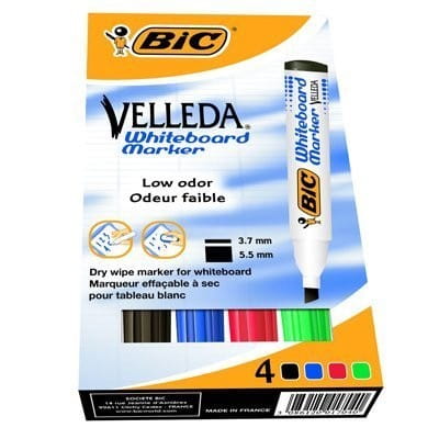 BiC Velleda 1751 popisovače na tabuľu 4 farby