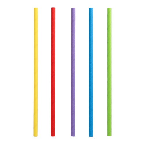 Farebné papierové slamky, mix farieb 8 x 197 mm - 100 ks 20 cm ECO