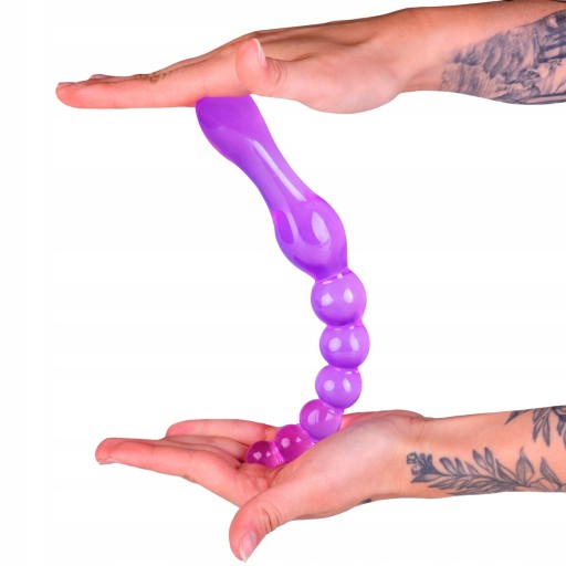 Gélové análne perličky, obojstranné vaginálne dildo pre vagínu a konečník 2v1