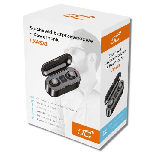 BEZDRÔTOVÉ SLÚCHADLÁ DO UŠÍ POWERBANK