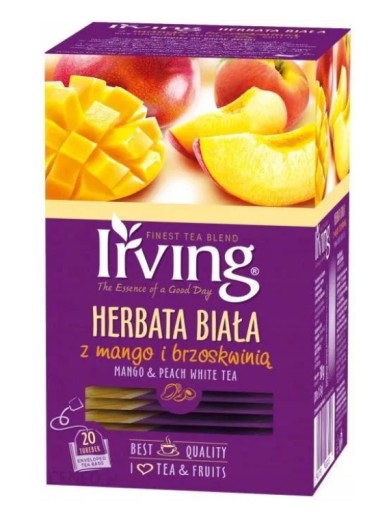 IRVING BIELY ČAJ MANGO S BROSKYŇOU 20 OBÁLOK