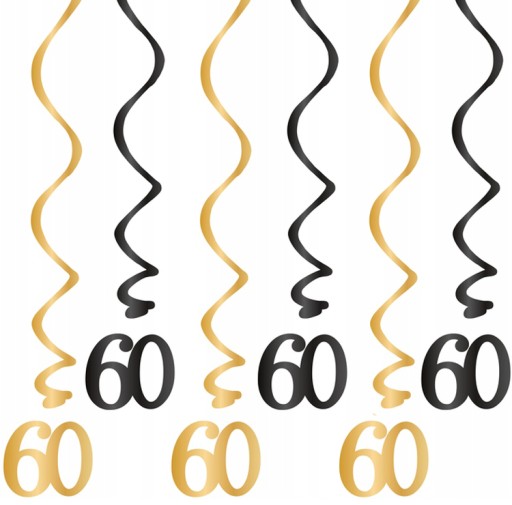 Narodeninové balóny 60 HAPPY BIRTHDAY so zlato-čiernymi konfetami dekorácie HEL 6