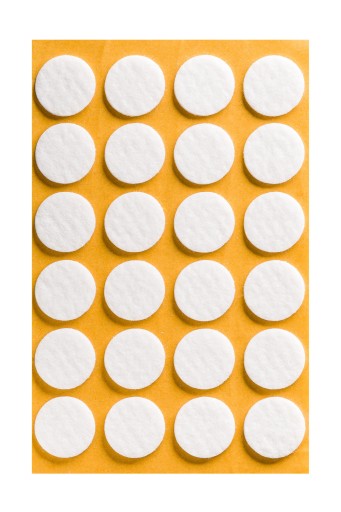 Samolepiace plstené podložky pod okrúhly nábytok – BIELE 22mm