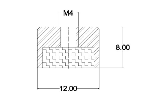 magnetický uchopovač 12x8 M4 vnútorný závit
