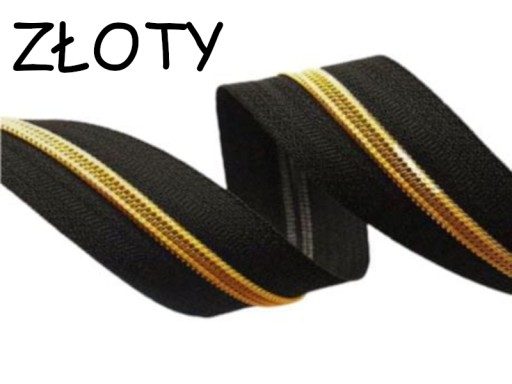 LuxTextil Zipsová páska Zips 5mm ŠPIRÁLOVÝ Zips PO METROCH 1m ZLAT