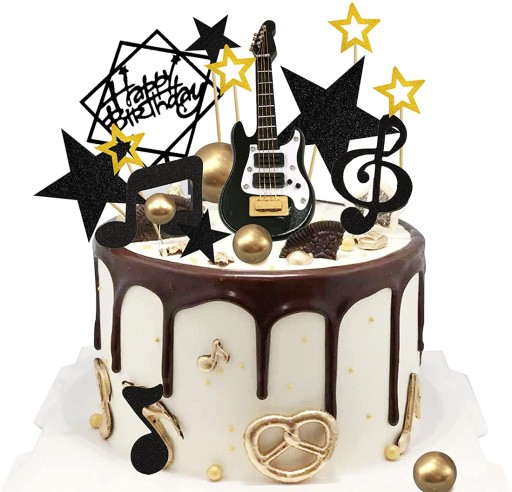 Narodeninový topper nápis HAPPY BIRTHDAY piker BLACK 1-99 OZDOBA NA TORTU