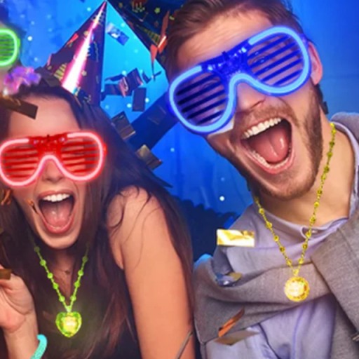 ŽIARENÉ PÁRTY OKULIARE LED ŽALÚZIE NA KARNEVALOVÝ PÁRTY