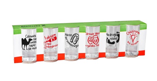 GLASSES X 25ml Humor FUNNY na vodku KPL6