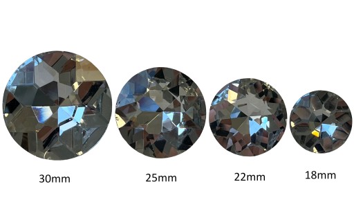 Gombík z poťahového skla - priehľadný 22mm - 10 ks