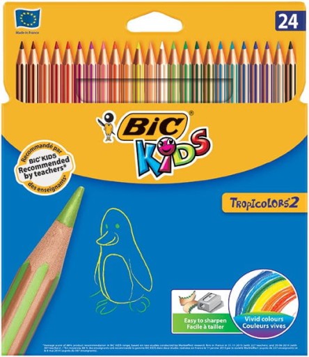 BIC TROPICOLORS ODOLNÉ ŠKOLSKÉ CERUŽKY PRE DETI 24 kusov
