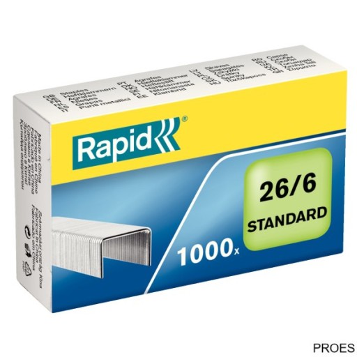 Rapid Standard 26/6 1M sponky, 1000 ks, 2486130