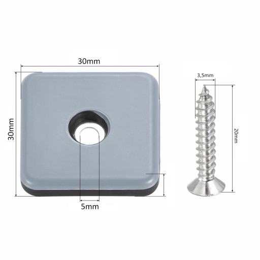 Teflónové podložky pod nohy stoličky 30x30mm