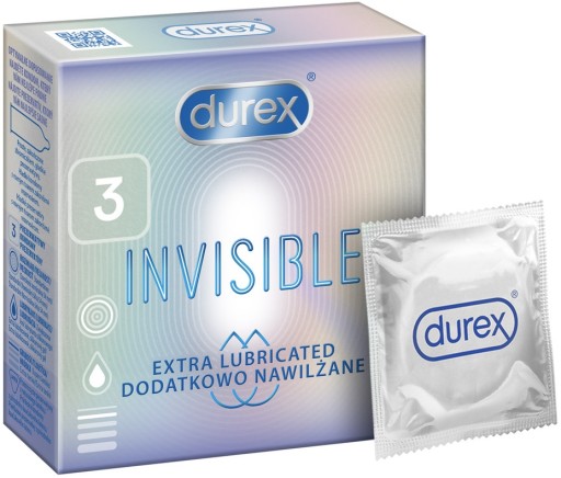 DUREX INVISIBLE Lubrikované tenké kondómy 3's