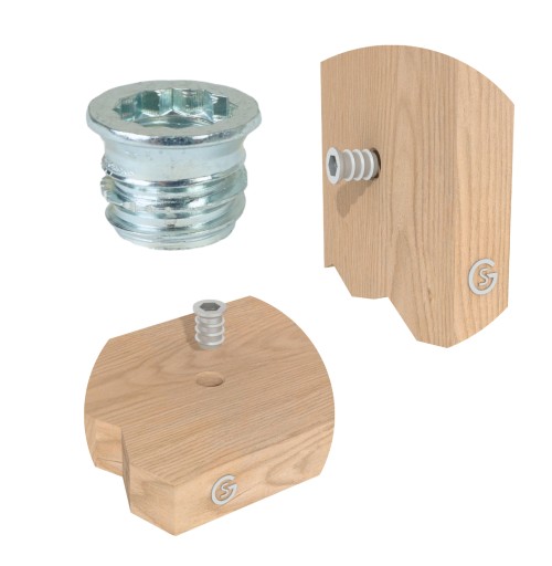 Zásuvka M8 x 10 mm, dvojzávitová, skrutkovacia, skrutka do dreva, zapustená