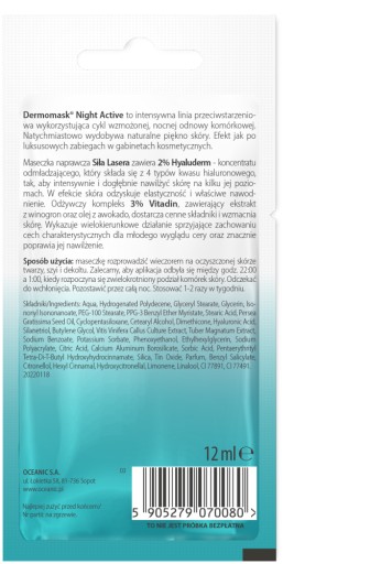 L'BIOTICA Dermomask Night Active Exfoliation Repair Mask 12 ml