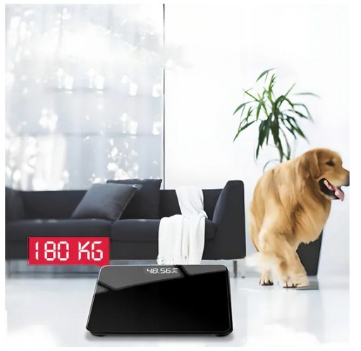 DIGITÁLNA KÚPEĽŇOVÁ VÁHA, LCD DISPLEJ, MERANIE TEPLOTY, SKLO, 180KG