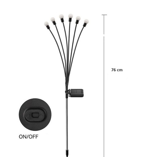 Studená biela solárna lampa dekorácia terasa balkón záhrada 6LED gule P-376