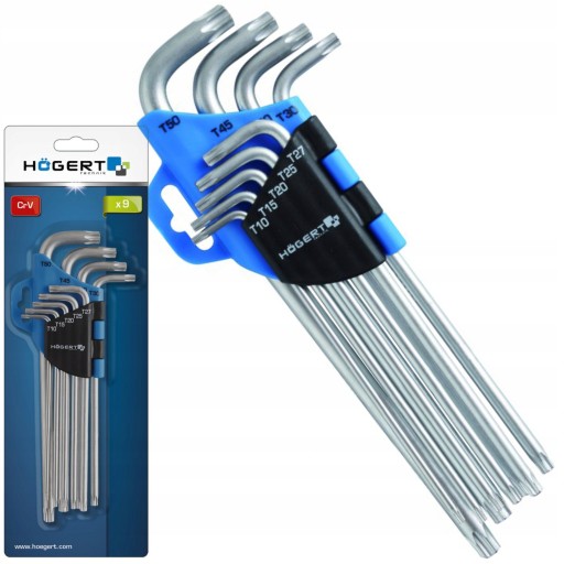 KĽÚČE TORX 9 KS. EXTRA DLHÁ HOEGERT TECHNIK