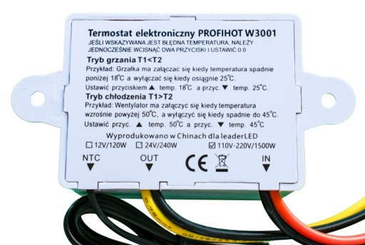 ELEKTRONICKÝ TERMOSTATOVÝ REGULÁTOR TEPLOTY DIGITÁLNY OVLÁDAČ 1500W 230V