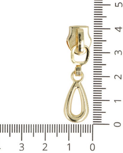 DEKORATÍVNY zips na zámky 5mm ZLATÁ SLZBA 4 ks