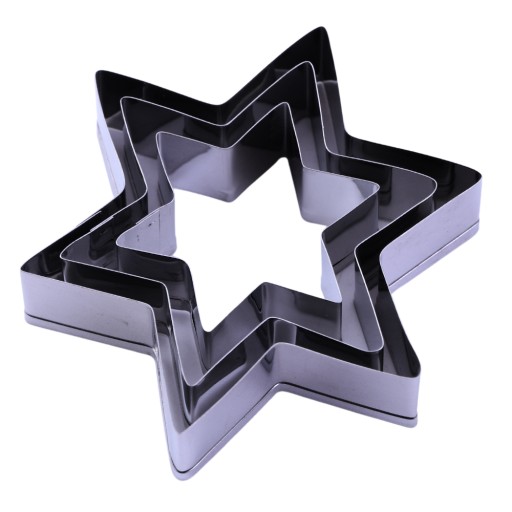 FORMA NA COOKIE MOLD STAR CUTTER FORMA NA VYPRAŽOVANIE VAJÍČKA, OCEL, 3 kusy