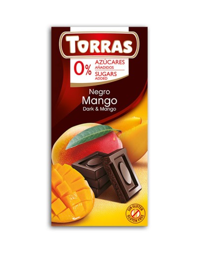 Torras Horká čokoláda s mangom BEZ CUKRU 75g Keto