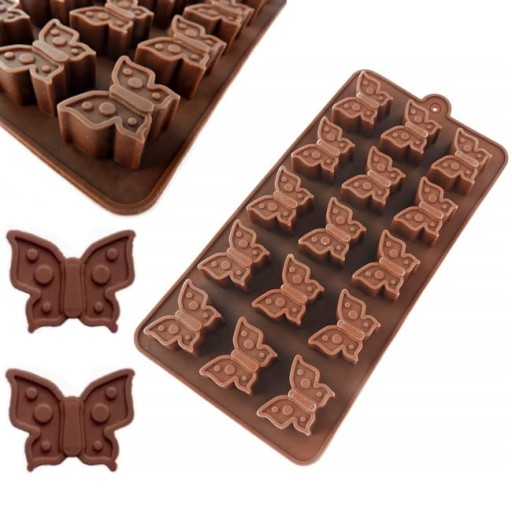 Silikónová forma na čokolády, pralinky, želé, motýle