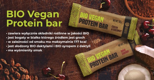 VEGAN PROTEIN BAR RASTLINNÁ PROTEÍN FIT BIO VanaVita 50g čerešňa
