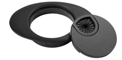 Oválna káblová priechodka, priemer 60 mm, matná čierna - KD-60/O AMIX