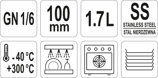 NEREZOVÁ NÁDOBA GASTRONOMICKÁ GN 1/6 100