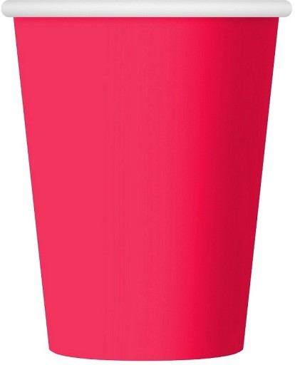 Papierové poháre na piknikový gril, tmavoružové, 6 ks