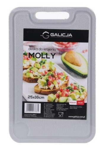 MOLLY plastová doska na krájanie 31,5x20 cm ŠEDÁ