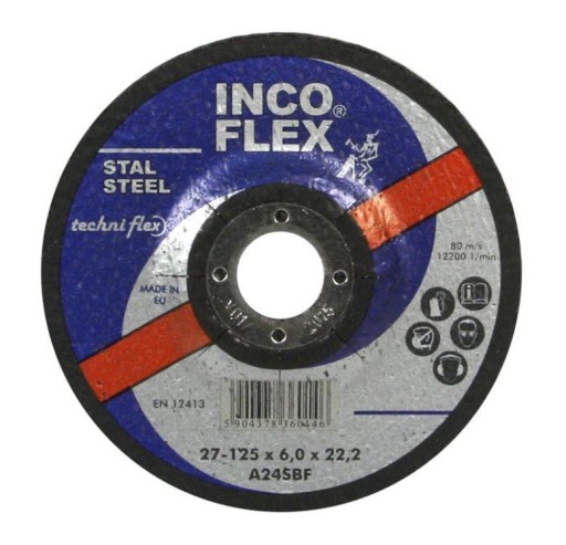 Konvexný štít na kov 125x3,2 INCO