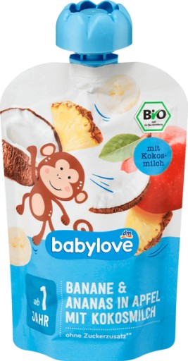 Babylove BIO Banán Ananás Mousse z kokosového mlieka