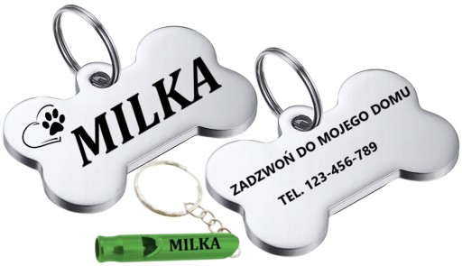 Menovka psa, ID visačka, NEREZ, gravírovanie + PIŠTALKA