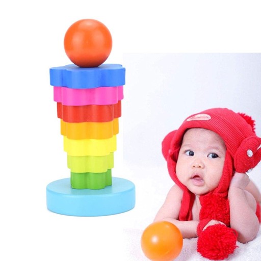 PYRAMÍDOVÝ TRIEDAČ Montessori VEŽOVÉ DREVENÉ BLOKY