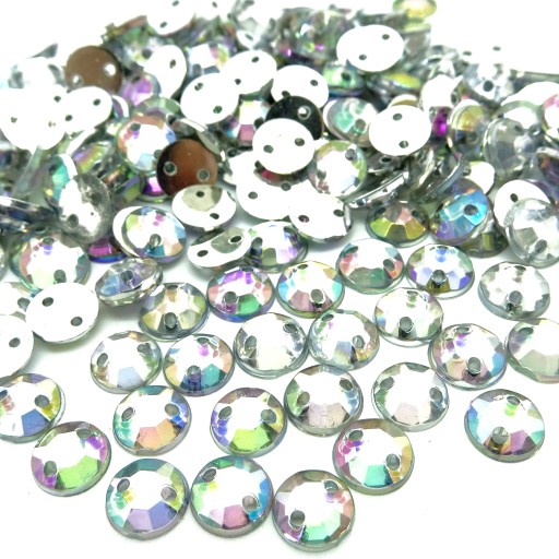 Štrasové kamienky Šijacie kryštály Iridescent 6mm 1000
