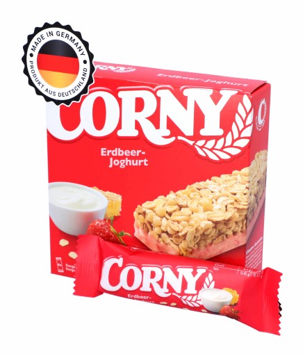 CORNY Jahodová jogurtová energetická tyčinka 6 kusov